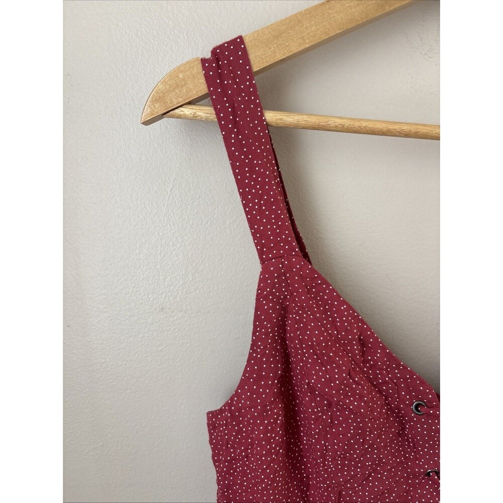 American Eagle Romper Womens S Red White Polka Dot Criss Cross Back - Picture 2 of 9